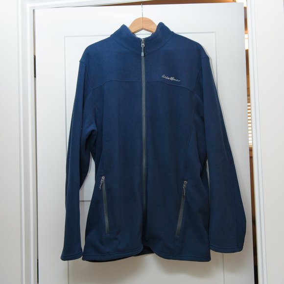 Eddie Bauer Mens XLT Quest 200 Blue Fleece Jacket - Picture 2 of 6